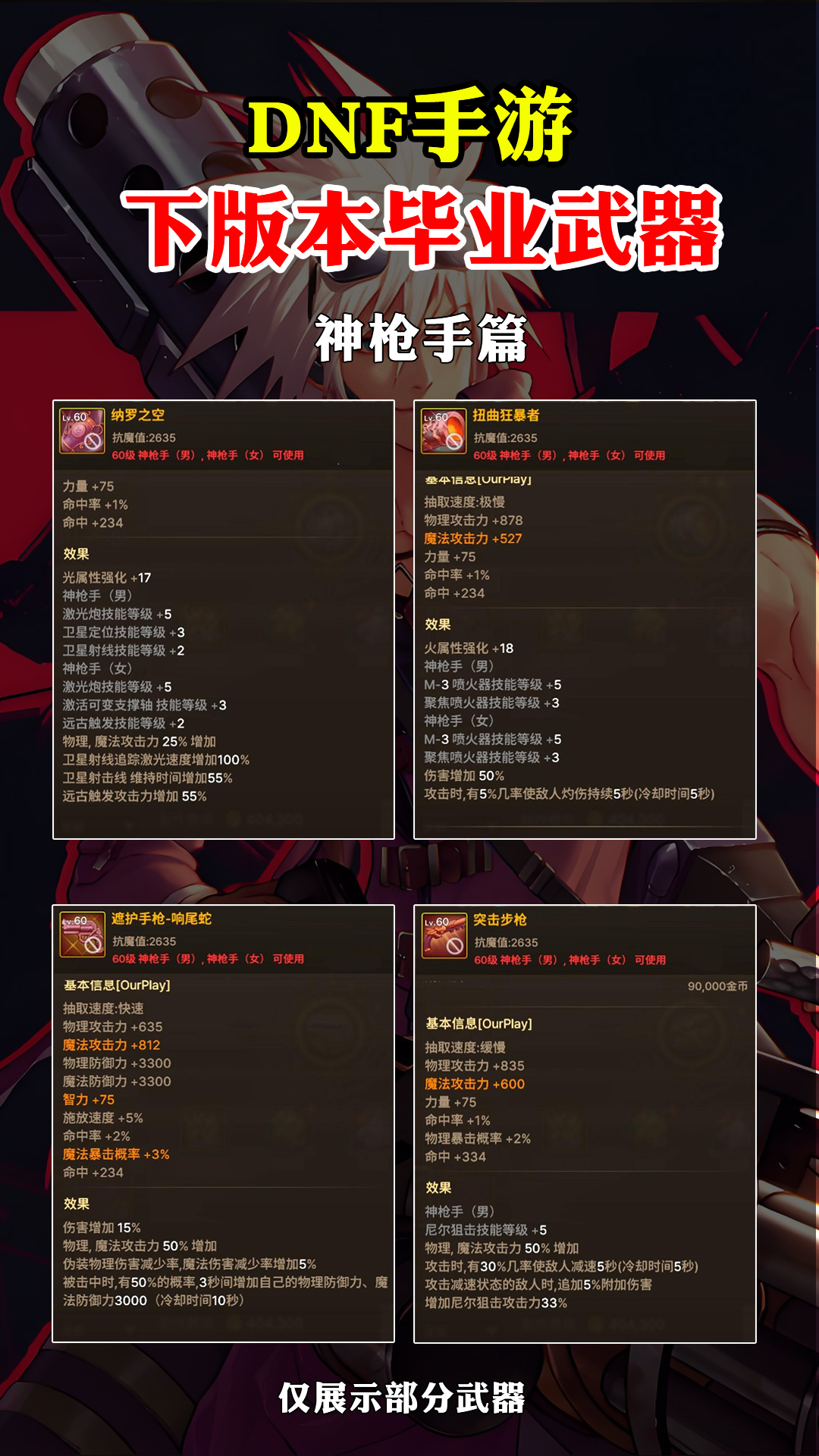 DNF手游最强武器推荐-DNF手游中哪些武器是最强的？
